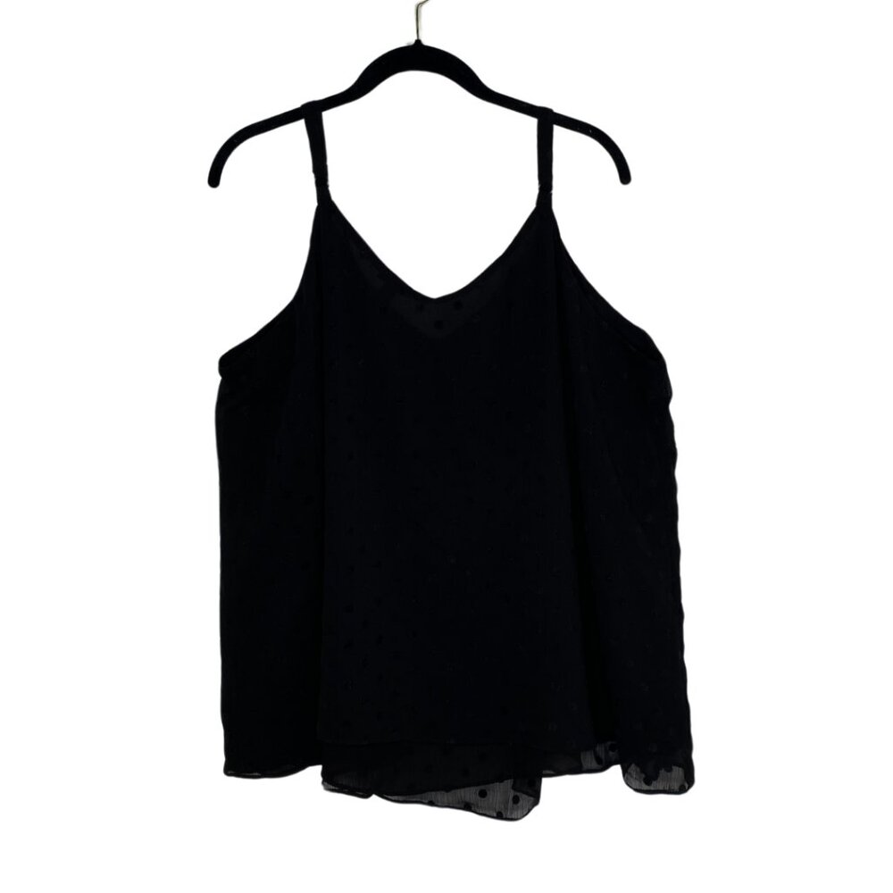 Torrid Black Flocked Semi-Sheer Lined Camisole with Adjustable Straps, Sz 2 #273 - Picture 6 of 13